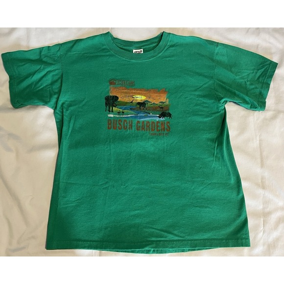 M & M Other - Vintage Busch Gardens T Shirt Graphic Safari Excursion Tampa FL Green M